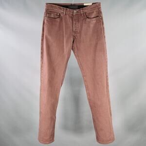 BRUNELLO CUCINELLI Size 32 Brown Twill Cotton Straight Five Pockets Jeans